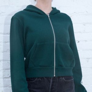 Brandy Melville Forrest Green Zip up hoodie
